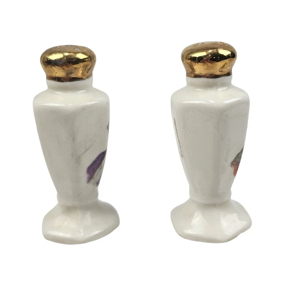Vintage George & Martha Washington Mt Vernon VA Porcelain Salt Pepper Shakers